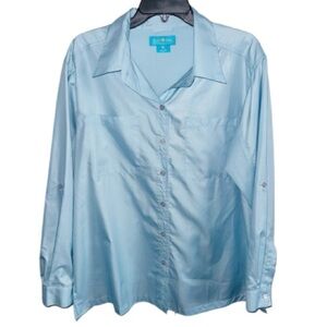 Sunday Afternoons Shirt 40 UPF Sun Protection Blue Button Down Tradewind Women’s